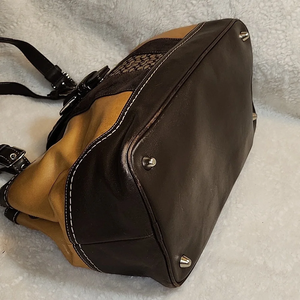 Coach Y2K Hobo  Espresso Brown Suede Leather  Shoulder Carryall  Bag Rare - Picture 8 of 15